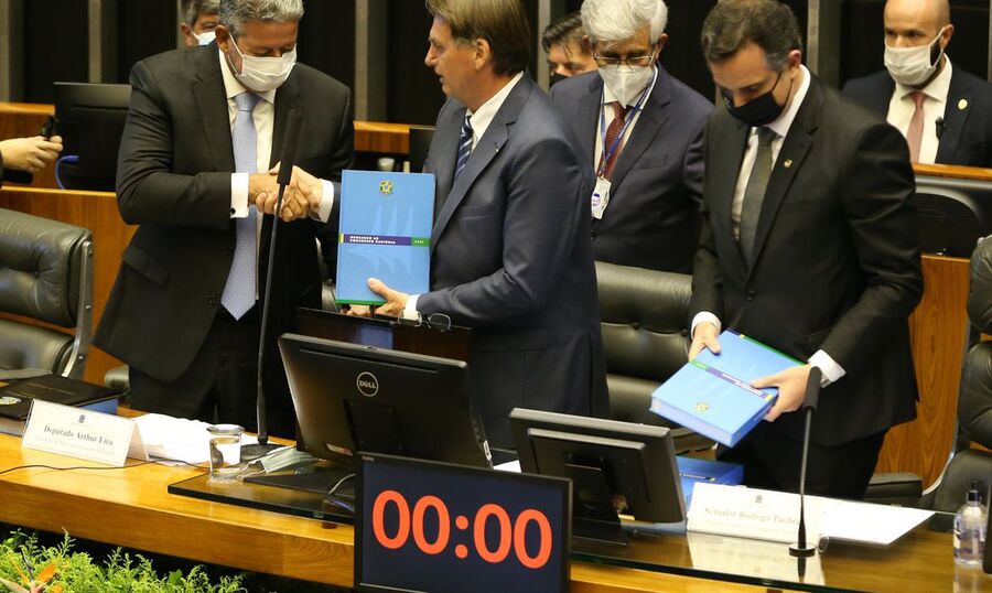Presidente Jair Bolsonaro participa da abertura do ano legislativo do Congresso Nacional