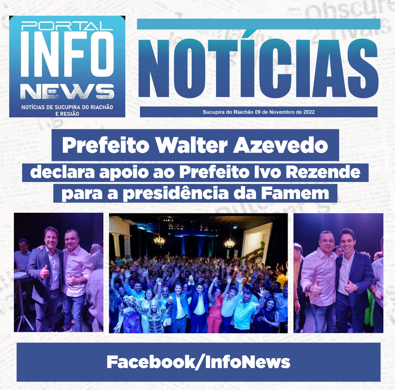 Prefeito Walter Azevedo declara apoio ao Prefeito Ivo Rezende, para a Presidência da Famem